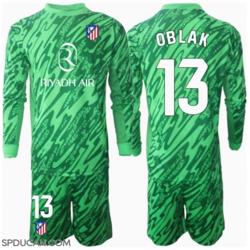 Dječji Nogometni Dres Atletico Madrid Jan Oblak #13 Golmanski Gostujuci 2024-25 Dugi Rukav (+ Kratke hlače)